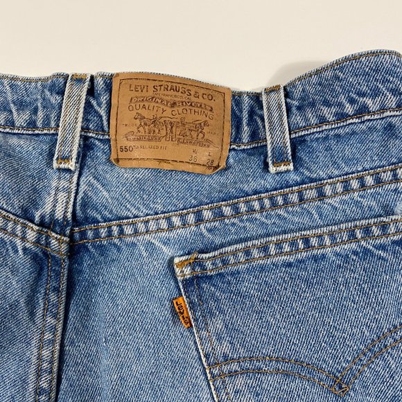 1995 Levi's orange tab light wash Husky cropped jeans mens size 33x25 - Picture 5 of 8